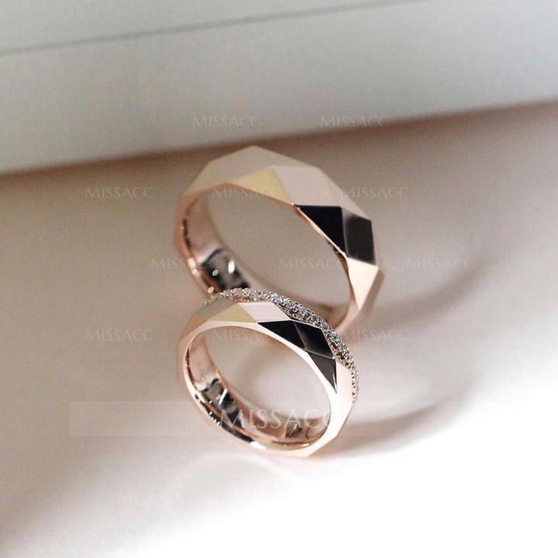 Fashion Rings For Couples Wedding Band Set In Sterling Silver