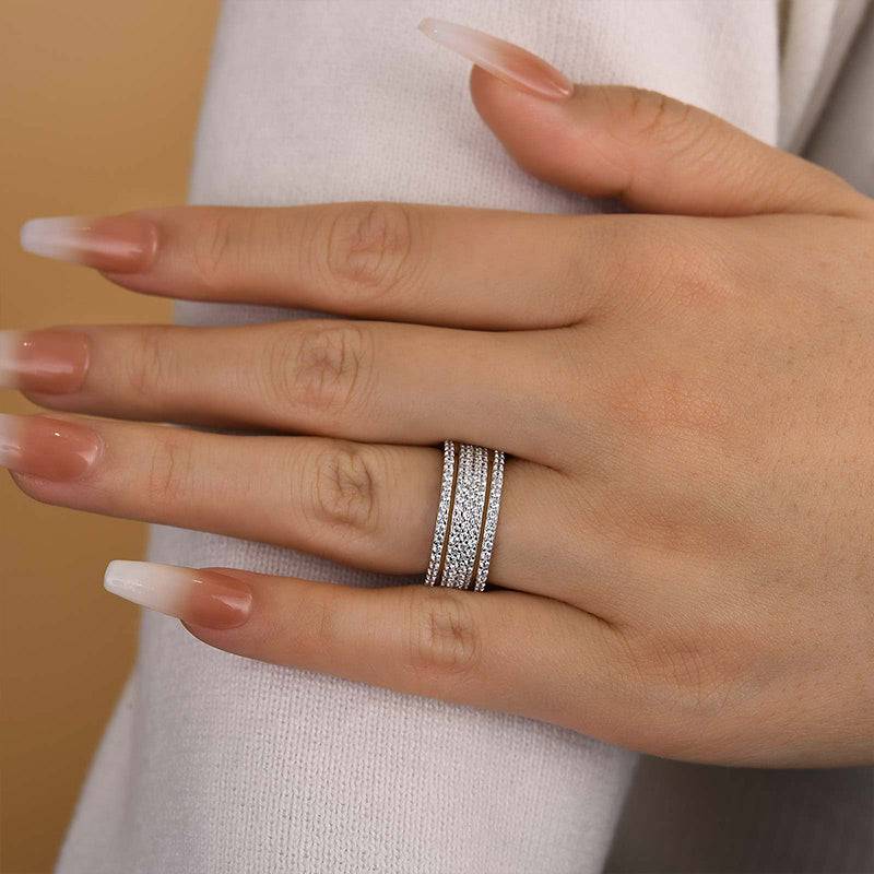 Unique Wide Women's Wedding Band In Sterling Silver