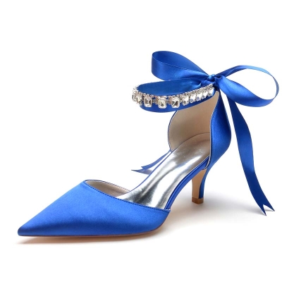 Kitten Heel Point Toe Wedding Shoes With Bowknot