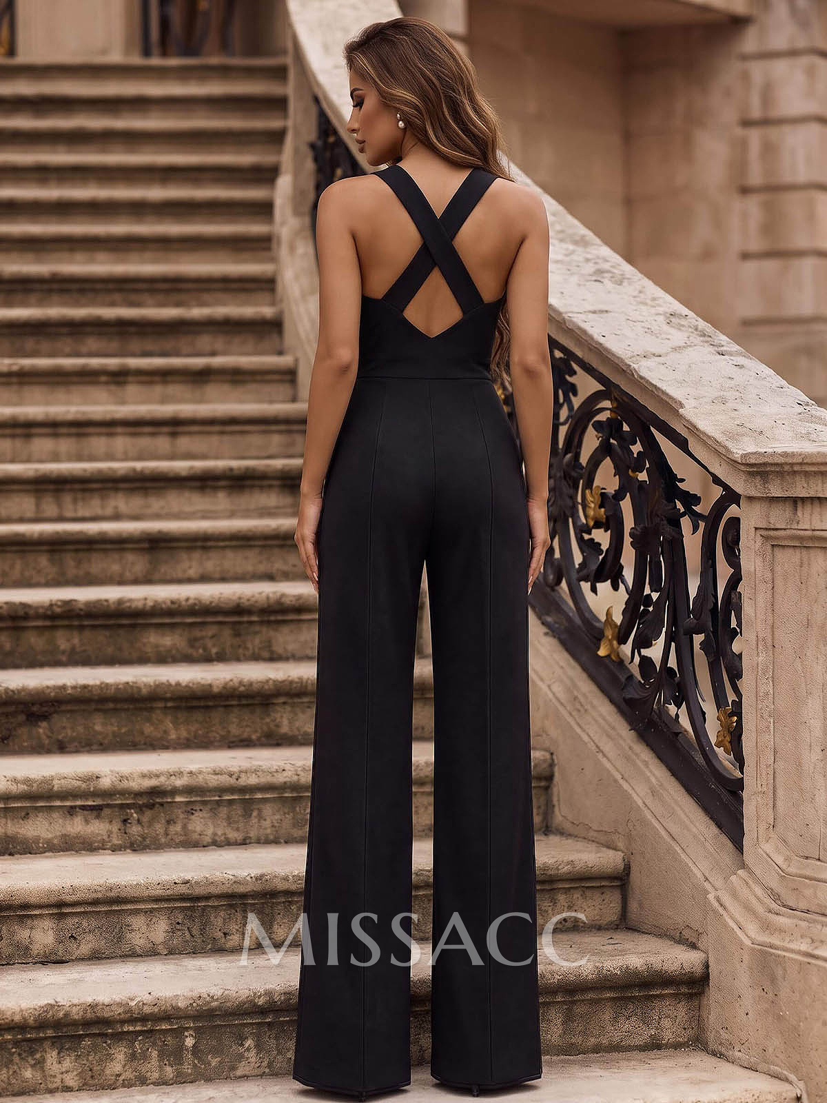 Jumpsuit/Pantsuit Square Neckline Sleeveless Elastic Satin Bridesmaid Dresses Jumpsuit/Pantsuit Square Neckline Sleeveless Elastic Satin Bridesmaid Dresses