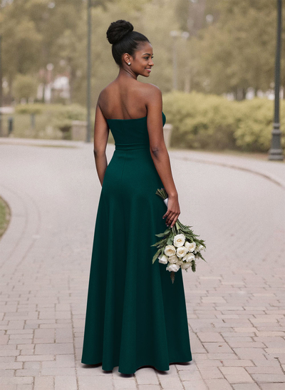 A-Line Sweetheart Sleeveless Satin Bridesmaid Dresses With Bow(s)/High Split