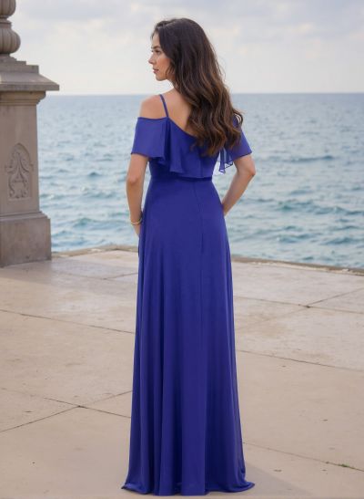 Sheath/Column V-Neck Sleeveless Chiffon(Non-Stretch) Bridesmaid Dresses