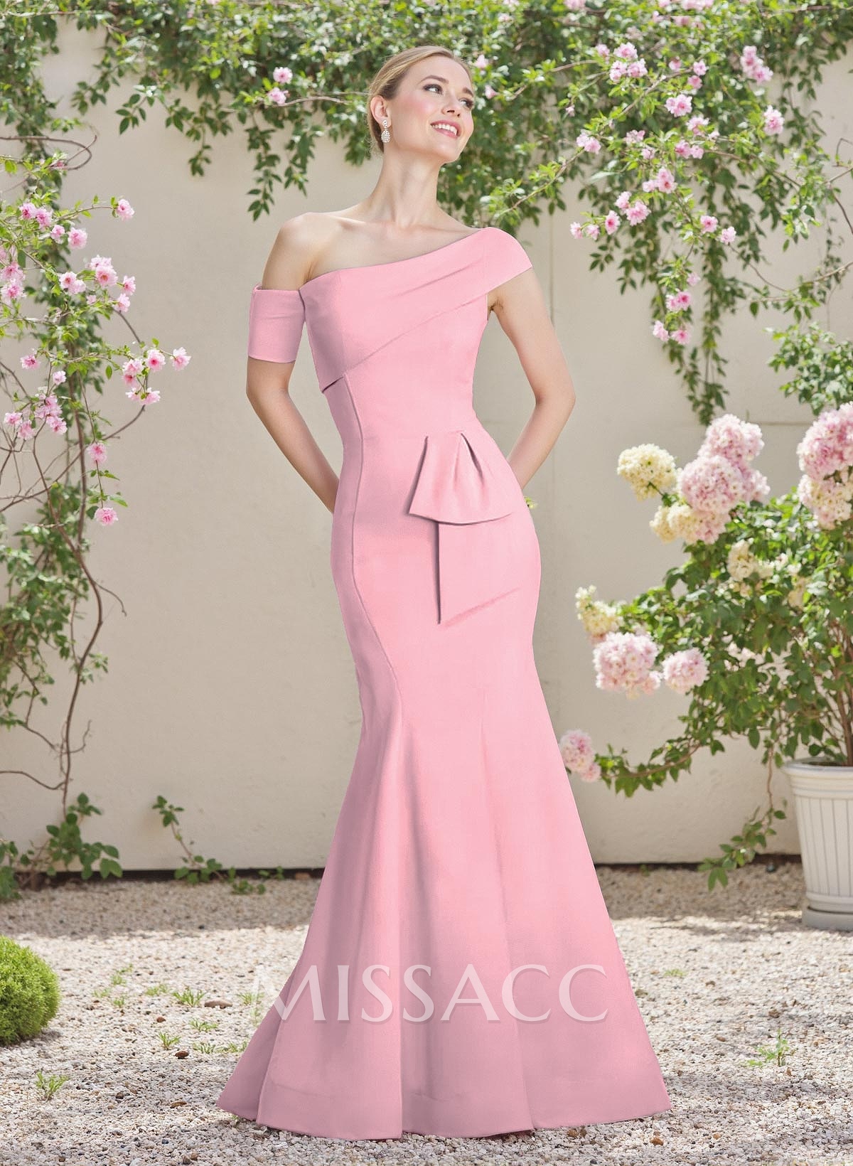 Trumpet/Mermaid Asymmetrical Sleeveless Elastic Satin Bridesmaid Dresses Trumpet/Mermaid Asymmetrical Sleeveless Elastic Satin Bridesmaid Dresses
