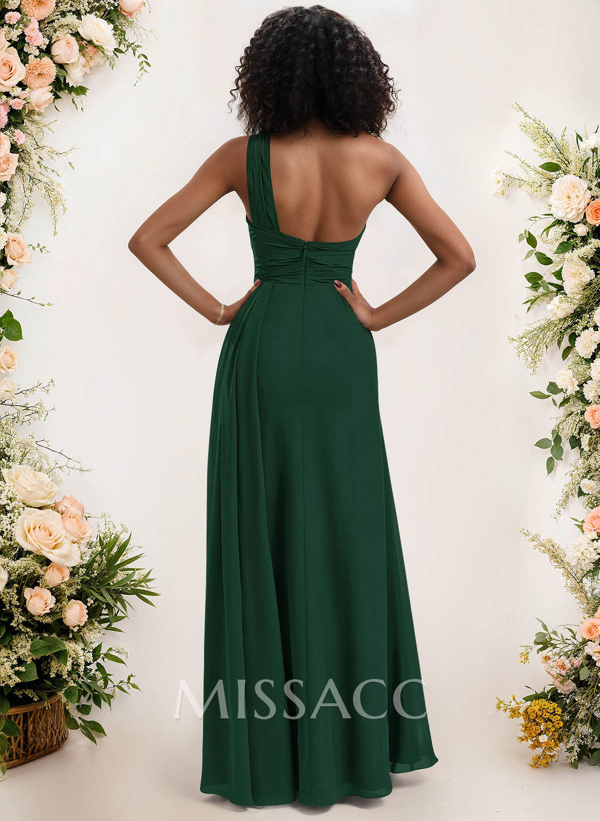 A-Line One-Shoulder Sleeveless Chiffon Bridesmaid Dresses With High Split A-Line One-Shoulder Sleeveless Chiffon Bridesmaid Dresses With High Split