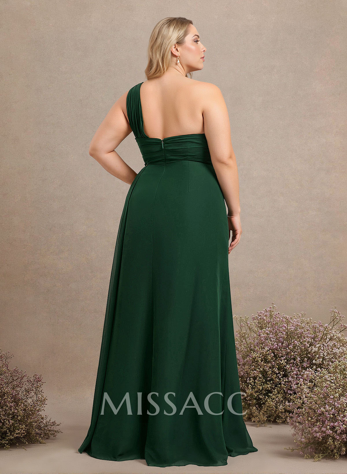 A-Line One-Shoulder Sleeveless Chiffon Bridesmaid Dresses With High Split A-Line One-Shoulder Sleeveless Chiffon Bridesmaid Dresses With High Split