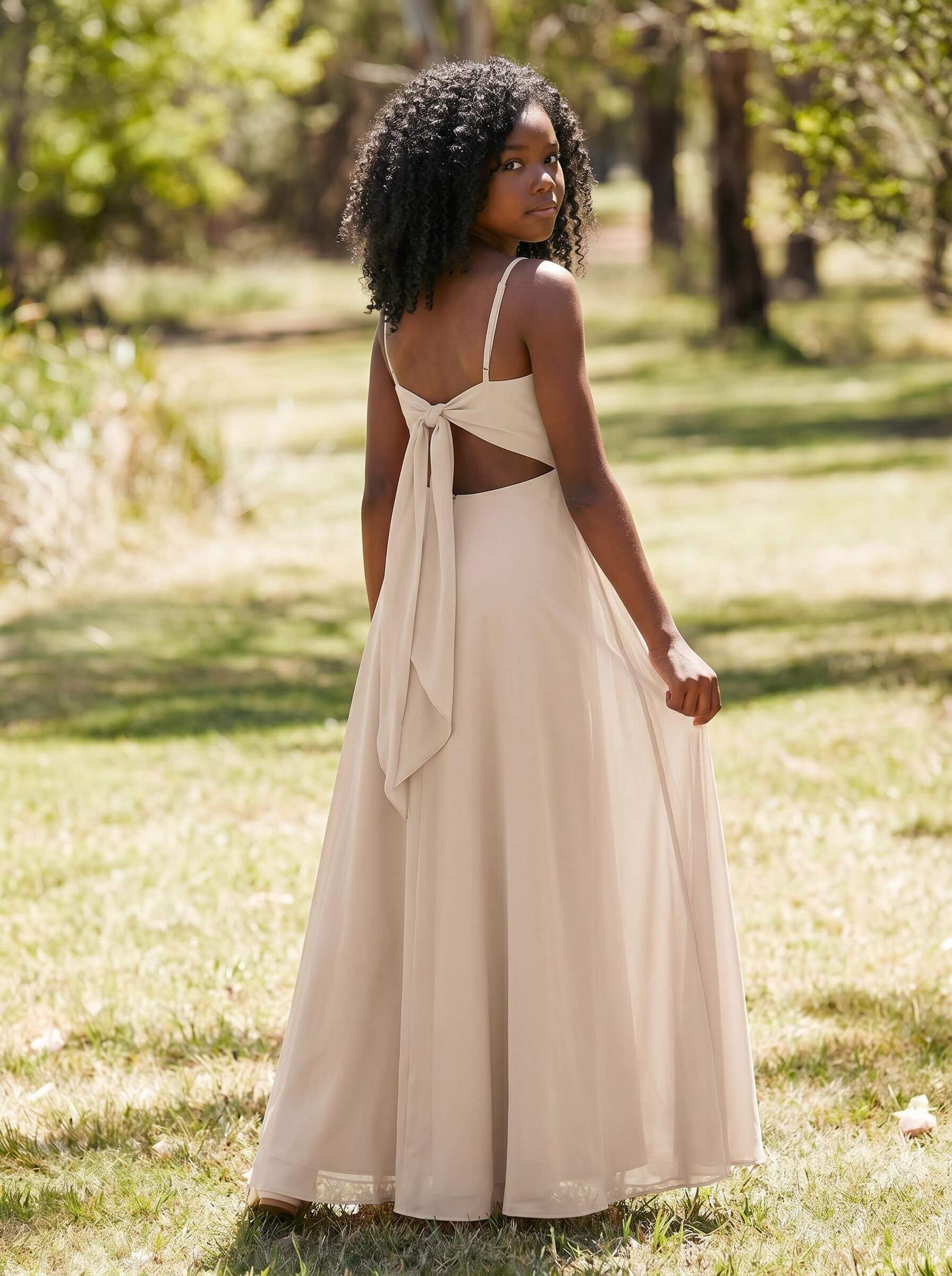 A-Line Cowl Neck Sleeveless Chiffon Junior Bridesmaid Dresses With Back Hole A-Line Cowl Neck Sleeveless Chiffon Junior Bridesmaid Dresses With Back Hole