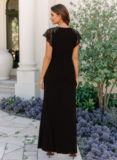 Sheath/Column Chiffon Mother Of The Bride Dresses With Ruffle/High Split