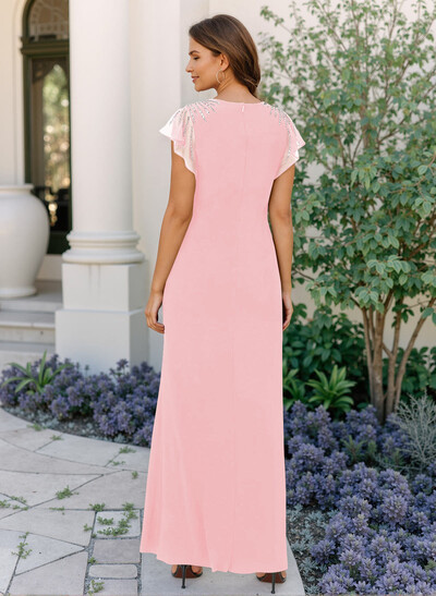 Sheath/Column Chiffon Mother Of The Bride Dresses With Ruffle/High Split