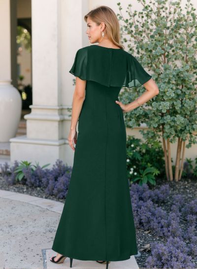 Sheath/Column Chiffon Mother Of The Bride Dresses With Ruffle/Split Front