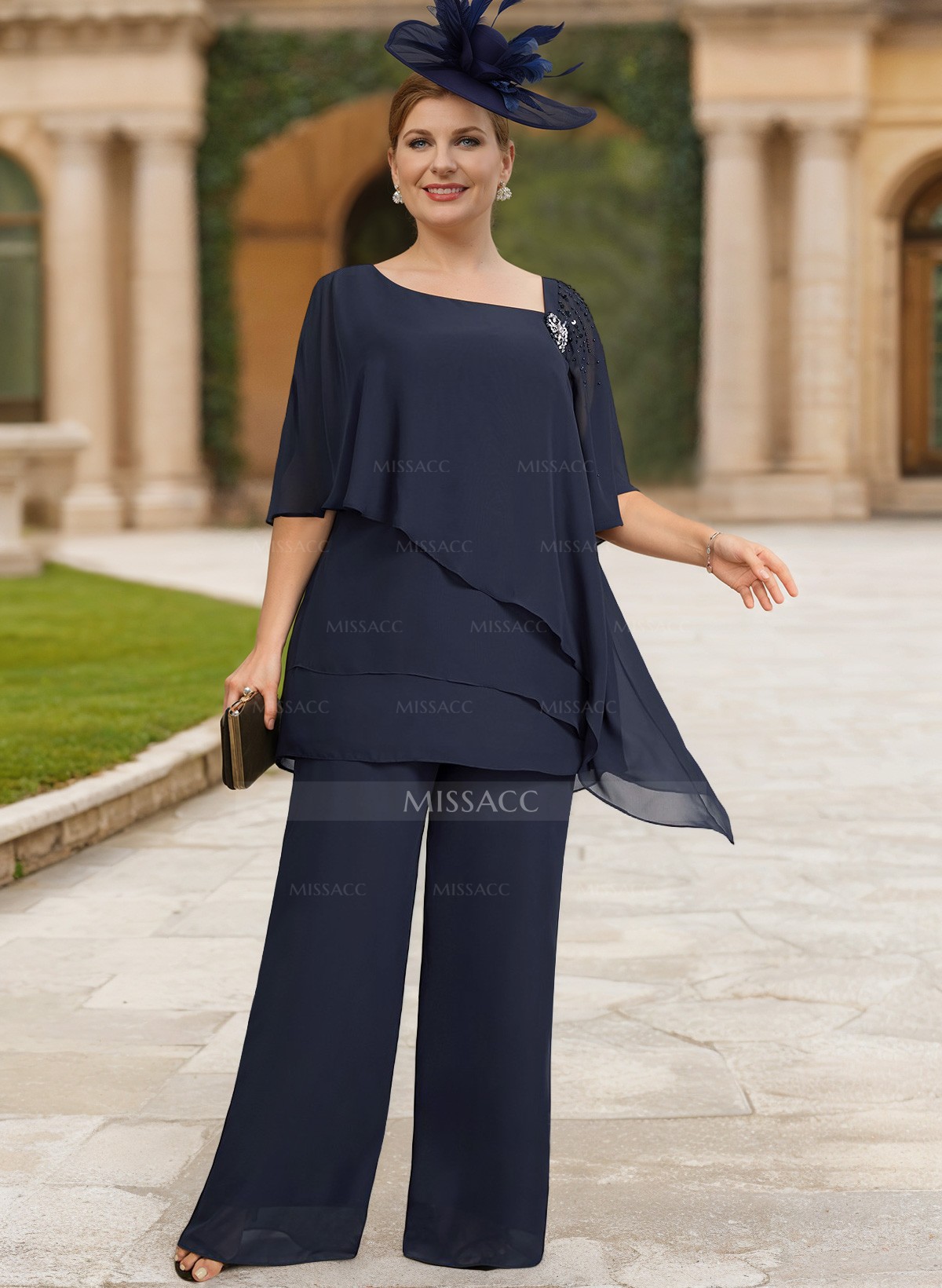 Jumpsuit/Pantsuit Asymmetrical Chiffon Mother Of The Bride Dresses