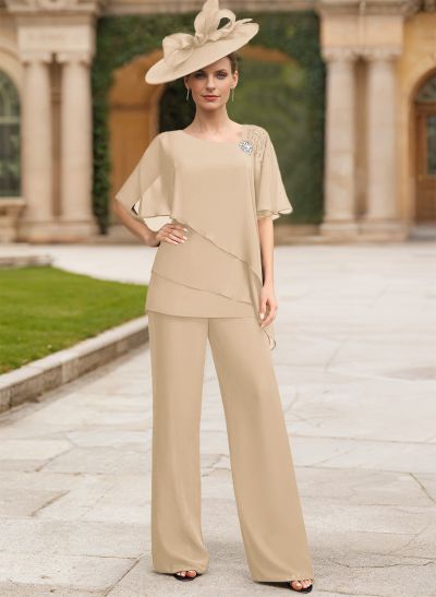 Jumpsuit/Pantsuit Asymmetrical Chiffon Mother Of The Bride Dresses