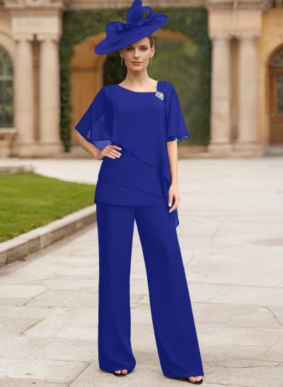 Jumpsuit/Pantsuit Asymmetrical Chiffon Mother Of The Bride Dresses