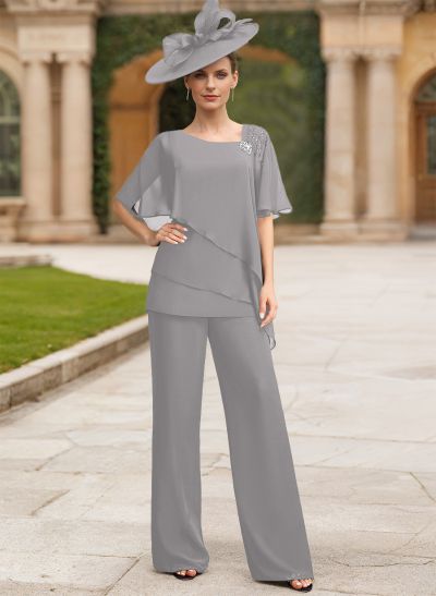 Jumpsuit/Pantsuit Asymmetrical Chiffon Mother Of The Bride Dresses