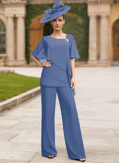 Jumpsuit/Pantsuit Asymmetrical Chiffon Mother Of The Bride Dresses