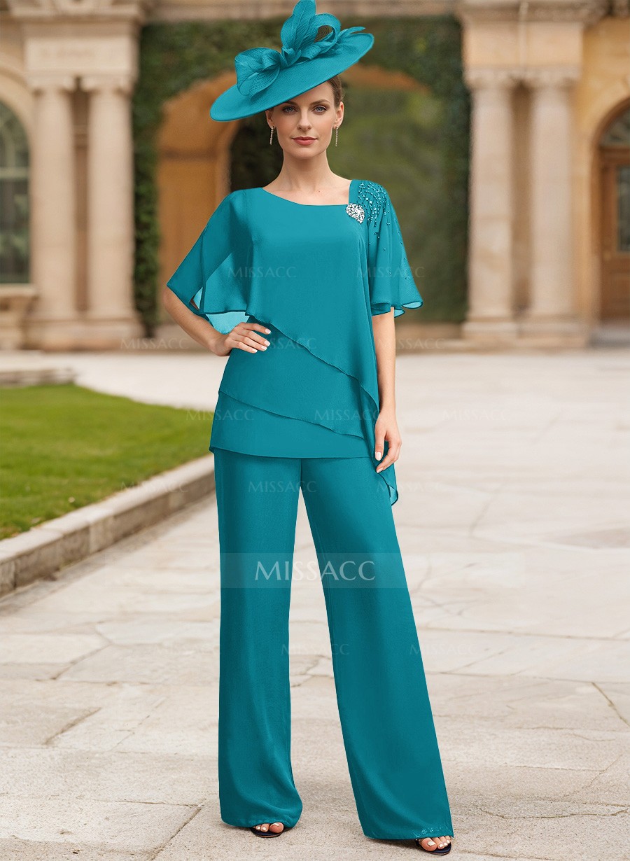 Jumpsuit/Pantsuit Asymmetrical Chiffon Mother Of The Bride Dresses