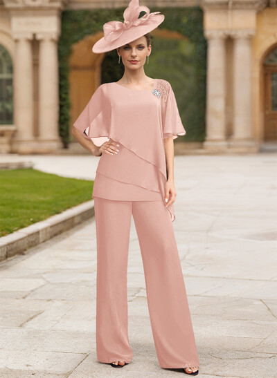 Jumpsuit/Pantsuit Asymmetrical Chiffon Mother Of The Bride Dresses