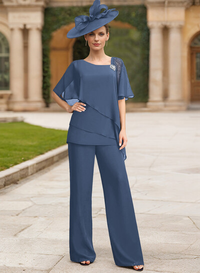 Jumpsuit/Pantsuit Asymmetrical Chiffon Mother Of The Bride Dresses