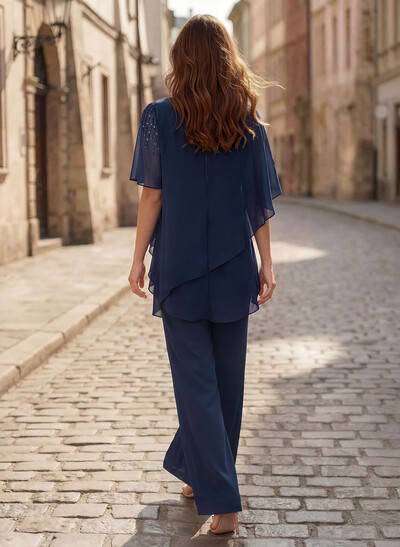 Jumpsuit/Pantsuit Asymmetrical Chiffon Mother Of The Bride Dresses