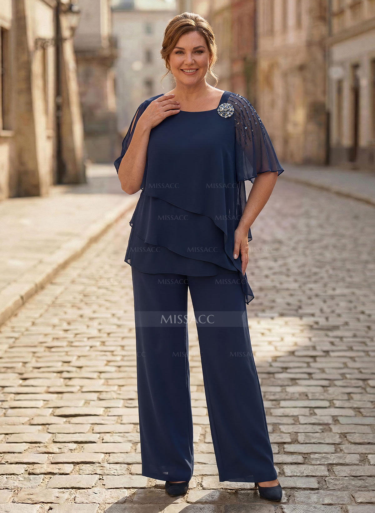 Jumpsuit/Pantsuit Asymmetrical Chiffon Mother Of The Bride Dresses