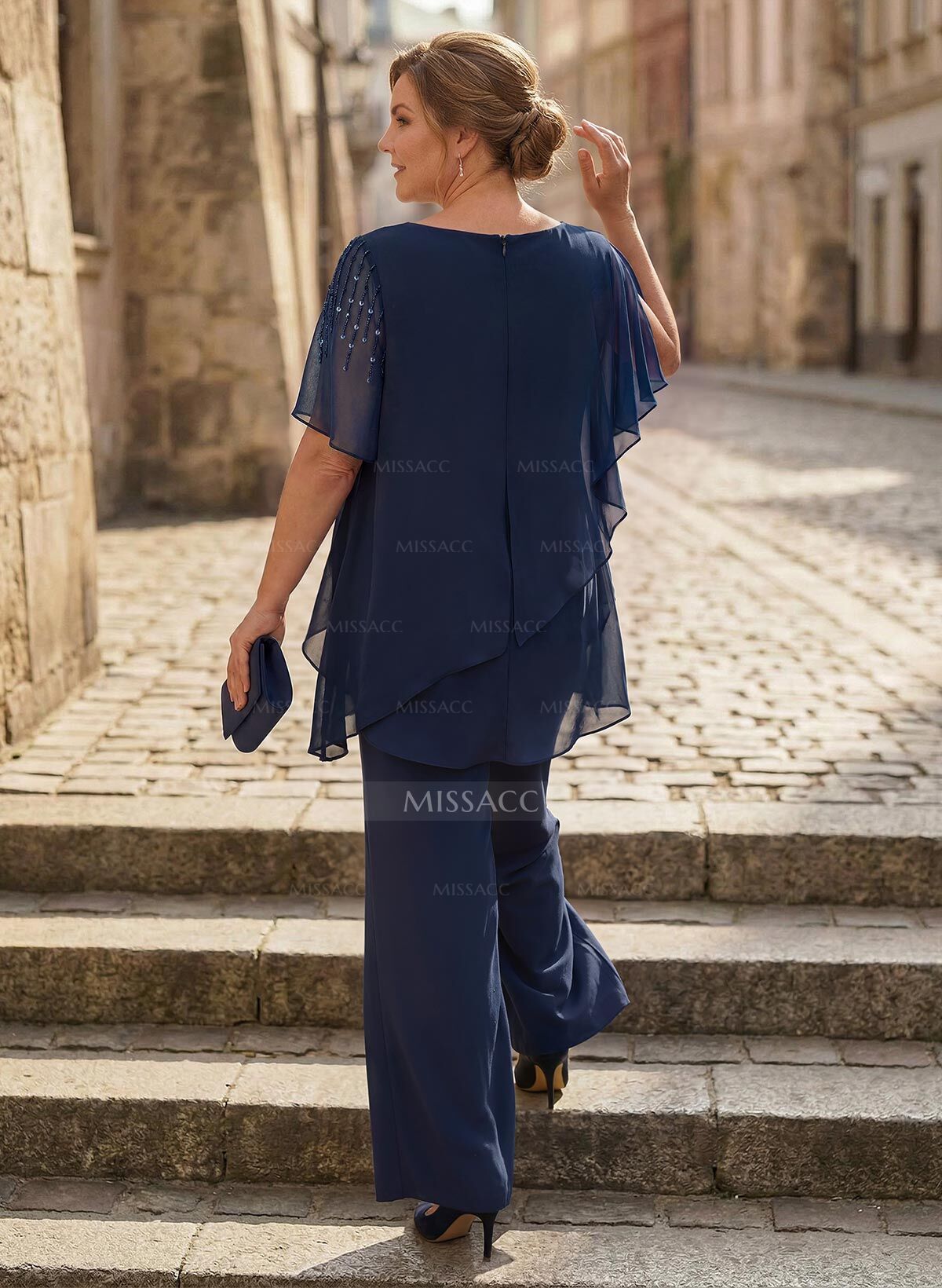 Jumpsuit/Pantsuit Asymmetrical Chiffon Mother Of The Bride Dresses