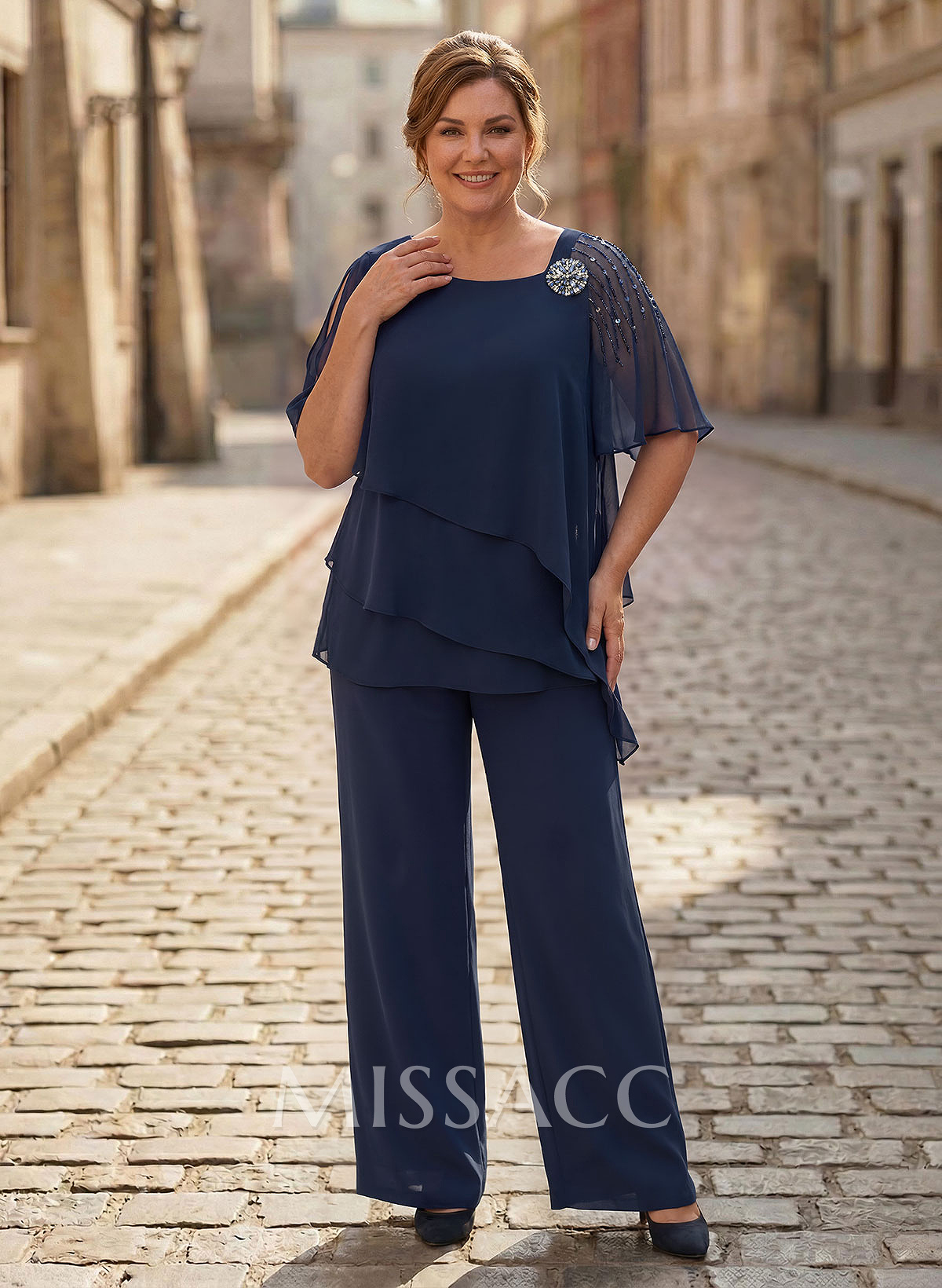 Jumpsuit/Pantsuit Asymmetrical Chiffon Mother Of The Bride Dresses
