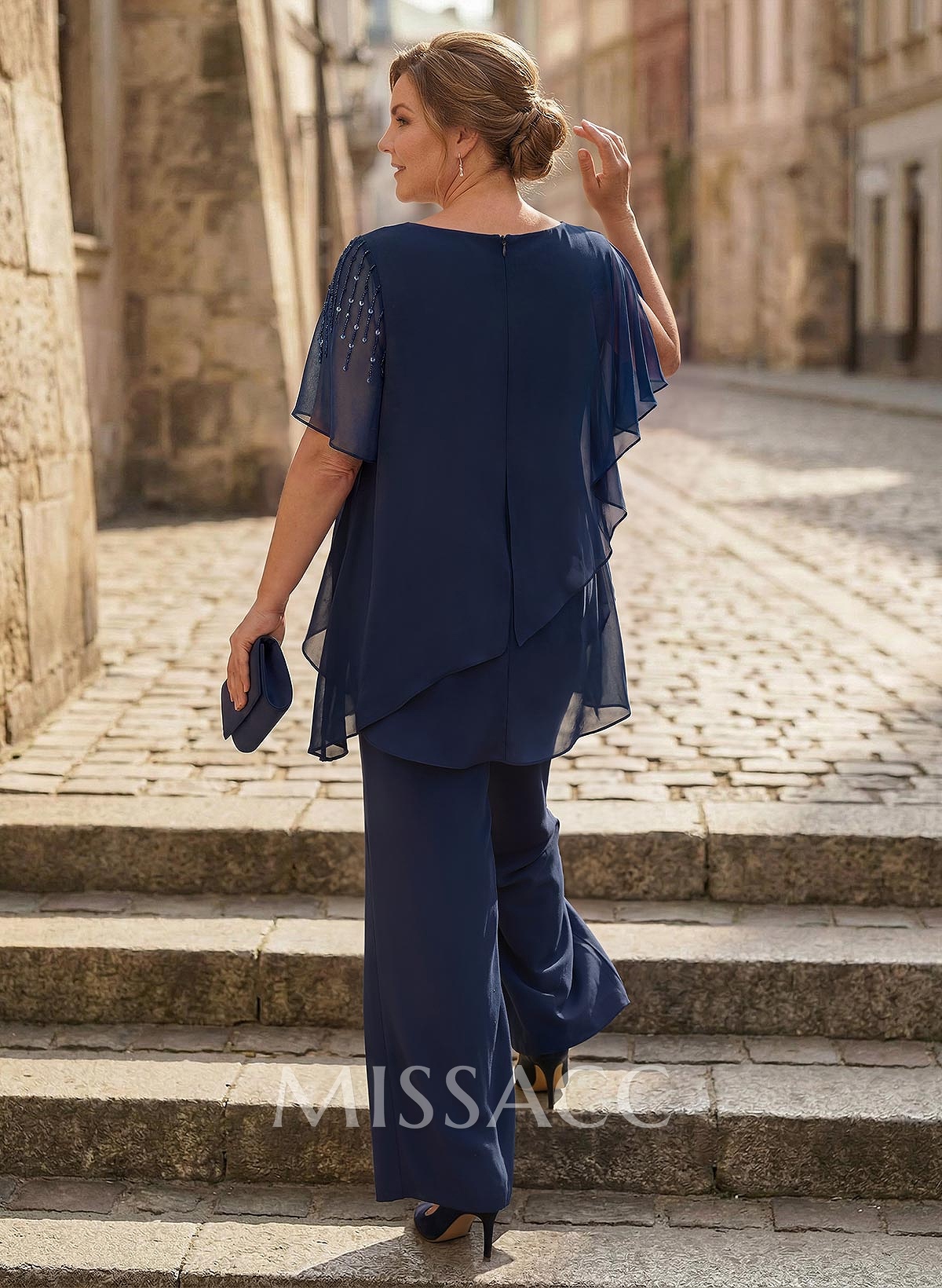 Jumpsuit/Pantsuit Asymmetrical Chiffon Mother Of The Bride Dresses