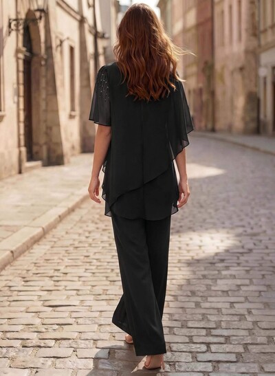 Jumpsuit/Pantsuit Asymmetrical Chiffon Mother Of The Bride Dresses