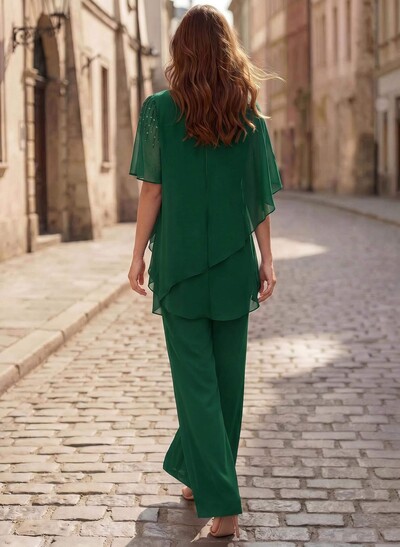 Jumpsuit/Pantsuit Asymmetrical Chiffon Mother Of The Bride Dresses