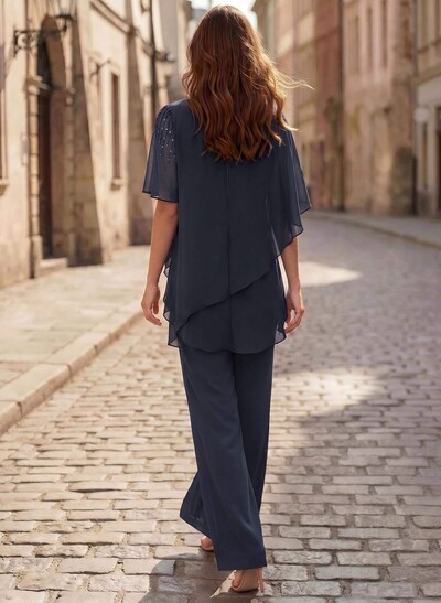 Jumpsuit/Pantsuit Asymmetrical Chiffon Mother Of The Bride Dresses