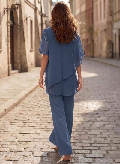 Jumpsuit/Pantsuit Asymmetrical Chiffon Mother Of The Bride Dresses
