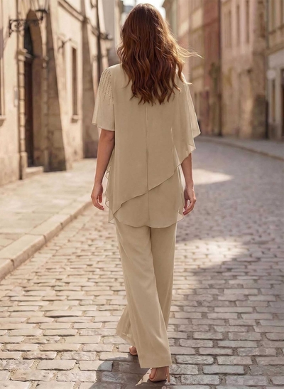 Jumpsuit/Pantsuit Asymmetrical Chiffon Mother Of The Bride Dresses