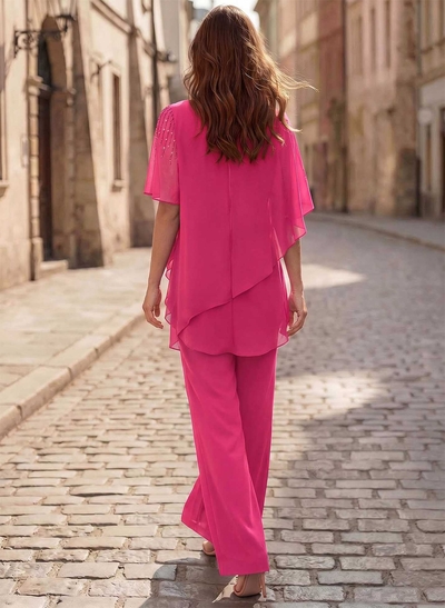 Jumpsuit/Pantsuit Asymmetrical Chiffon Mother Of The Bride Dresses