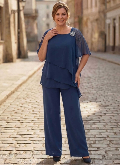 Jumpsuit/Pantsuit Asymmetrical Chiffon Mother Of The Bride Dresses