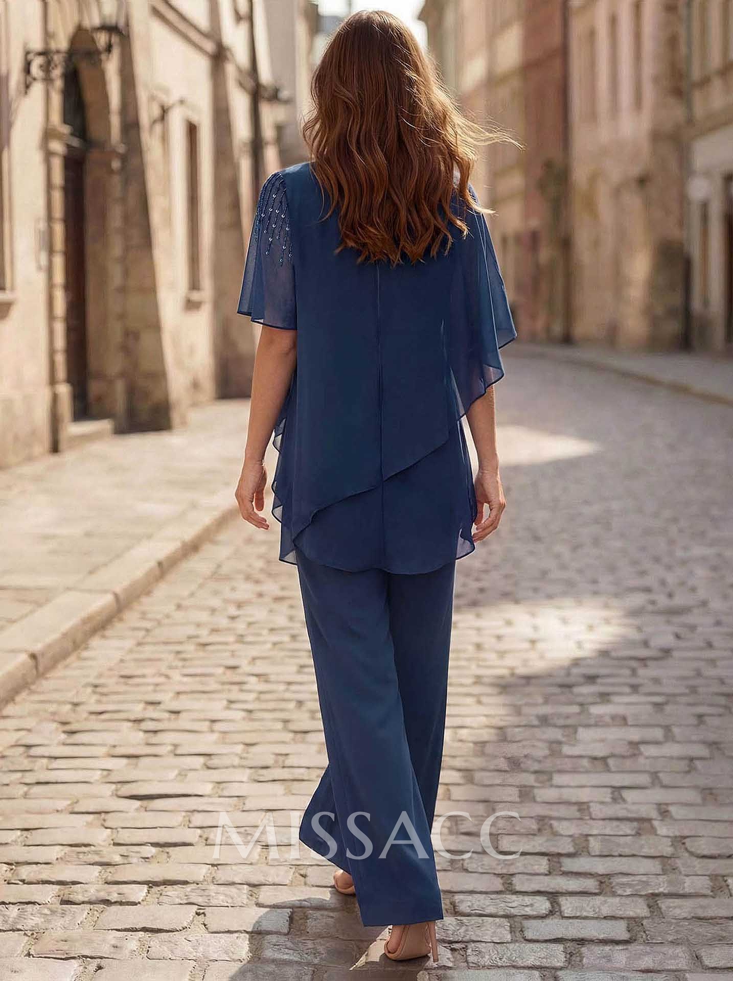 Jumpsuit/Pantsuit Asymmetrical Chiffon Mother Of The Bride Dresses
