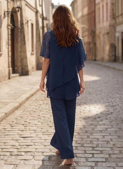 Jumpsuit/Pantsuit Asymmetrical Chiffon Mother Of The Bride Dresses