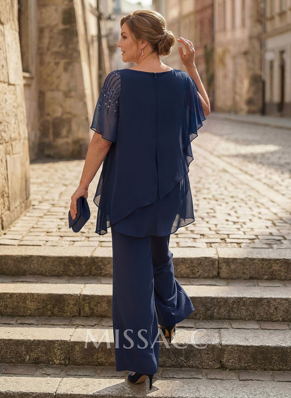 Jumpsuit/Pantsuit Asymmetrical Chiffon Mother Of The Bride Dresses