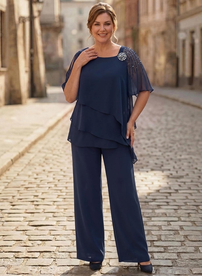 Jumpsuit/Pantsuit Asymmetrical Chiffon Mother Of The Bride Dresses