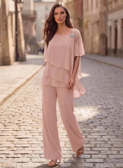Jumpsuit/Pantsuit Asymmetrical Chiffon Mother Of The Bride Dresses