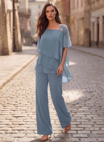 Jumpsuit/Pantsuit Asymmetrical Chiffon Mother Of The Bride Dresses