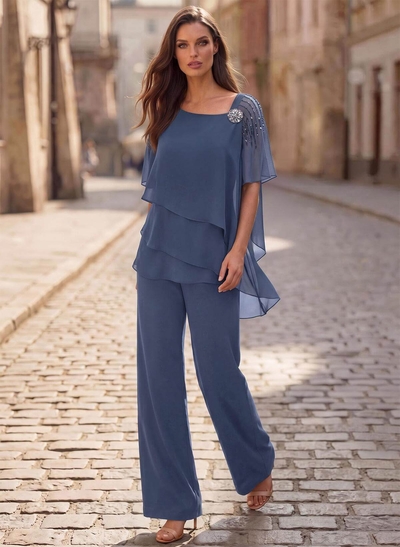 Jumpsuit/Pantsuit Asymmetrical Chiffon Mother Of The Bride Dresses