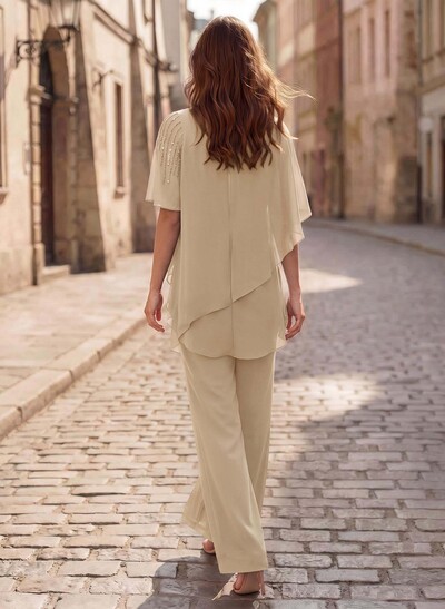 Jumpsuit/Pantsuit Asymmetrical Chiffon Mother Of The Bride Dresses