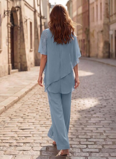 Jumpsuit/Pantsuit Asymmetrical Chiffon Mother Of The Bride Dresses