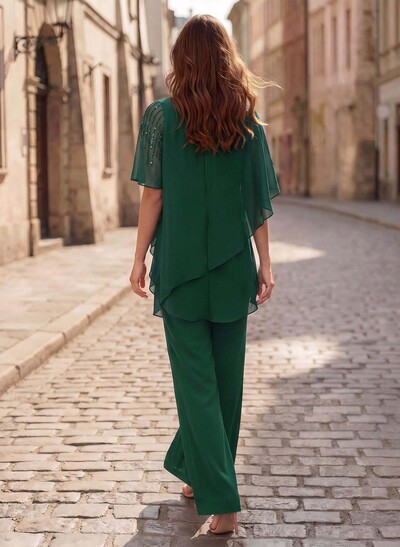 Jumpsuit/Pantsuit Asymmetrical Chiffon Mother Of The Bride Dresses