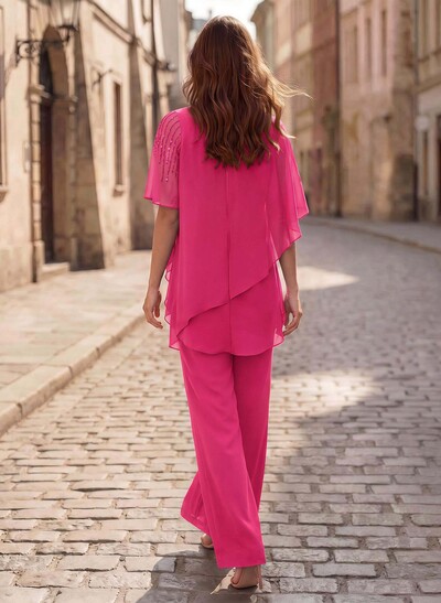 Jumpsuit/Pantsuit Asymmetrical Chiffon Mother Of The Bride Dresses