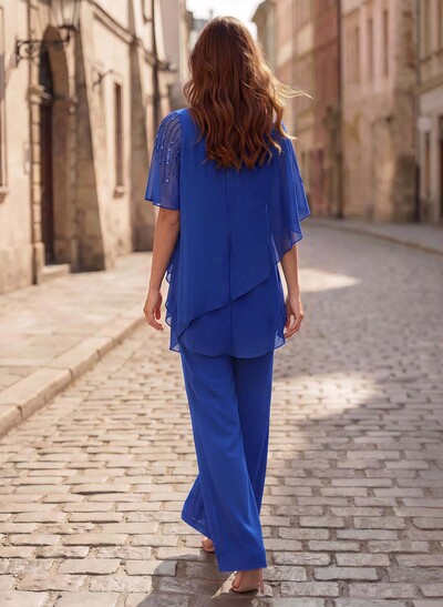 Jumpsuit/Pantsuit Asymmetrical Chiffon Mother Of The Bride Dresses