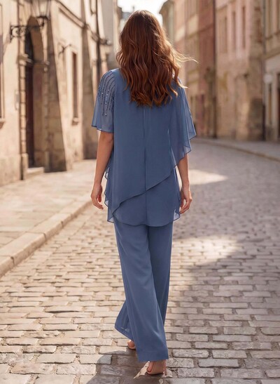 Jumpsuit/Pantsuit Asymmetrical Chiffon Mother Of The Bride Dresses