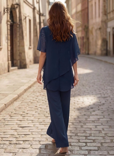 Jumpsuit/Pantsuit Asymmetrical Chiffon Mother Of The Bride Dresses