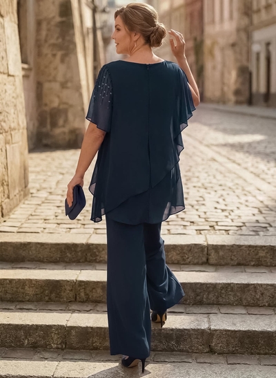 Jumpsuit/Pantsuit Asymmetrical Chiffon Mother Of The Bride Dresses