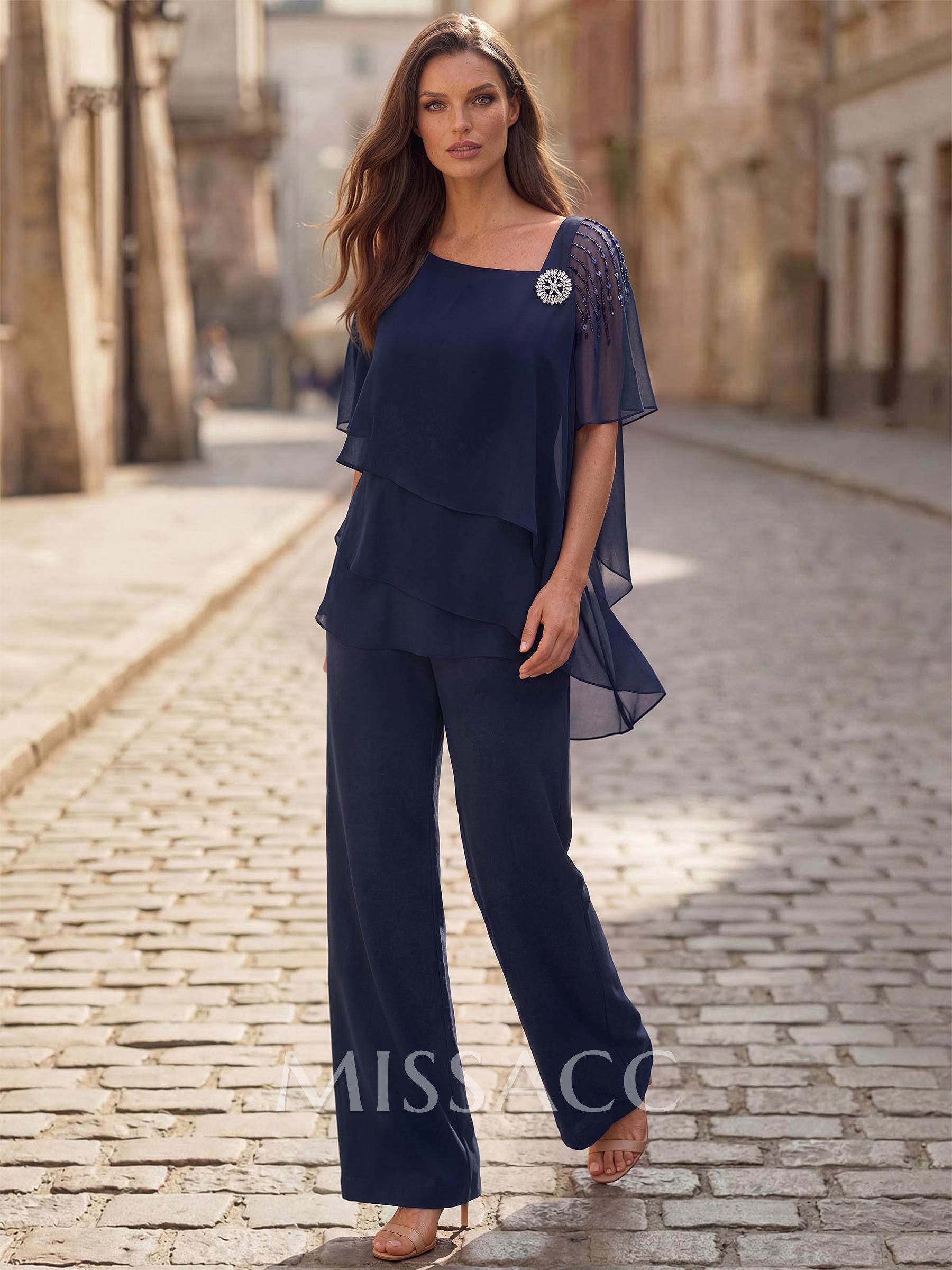 Jumpsuit/Pantsuit Asymmetrical Chiffon Mother Of The Bride Dresses Jumpsuit/Pantsuit Asymmetrical Chiffon Mother Of The Bride Dresses