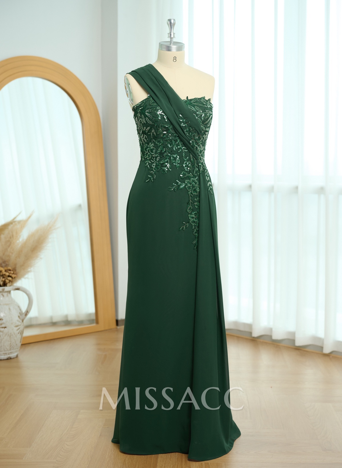 Sheath/Column Chiffon Mother Of The Bride Dresses With Lace/High Split